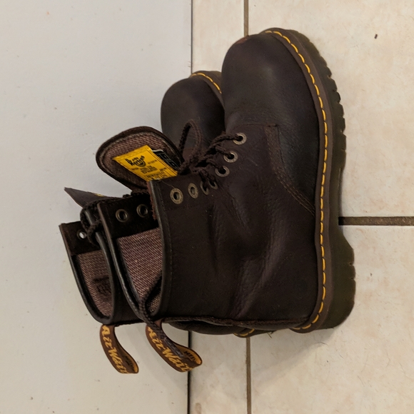 Dr Martens brown steel toe industrial boots.  8 men's, 9 ladies - Picture 2 of 5